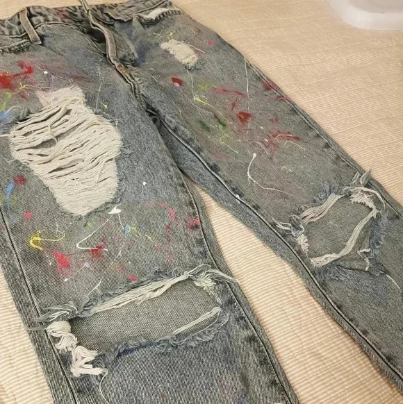 Carmar denim painted distressed jeans - Picture 2 of 8